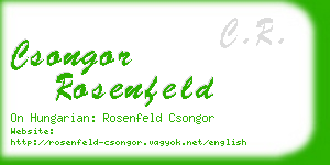 csongor rosenfeld business card